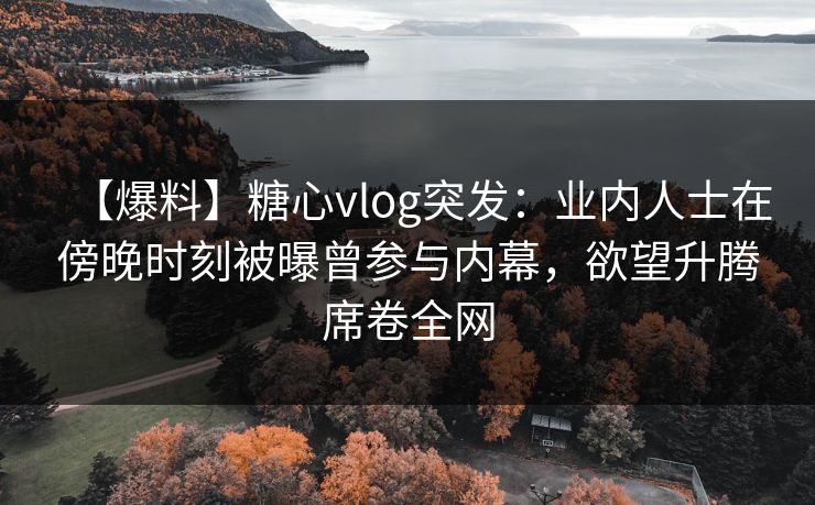 【爆料】糖心vlog突发：业内人士在傍晚时刻被曝曾参与内幕，欲望升腾席卷全网
