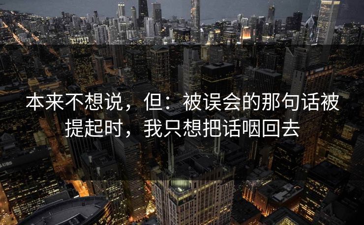 本来不想说，但：被误会的那句话被提起时，我只想把话咽回去