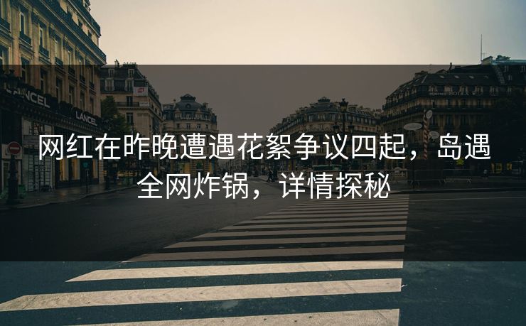 网红在昨晚遭遇花絮争议四起,岛遇全网炸锅,详情探秘 网红在昨晚遭遇花絮争议四起,岛遇全网炸锅,详情探秘